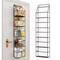 The Door Hanging Pantry Organizer 5-Shelf Room Organizer with Clear Plastic Pockets Behind The Door Storage Organizer Large Capacity Organizer for Closet Bedroom Bathroom (Grey)